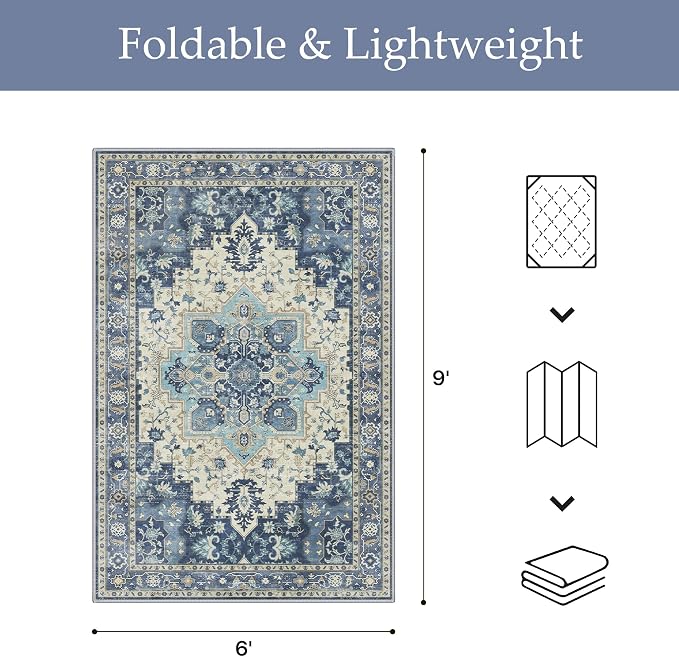 GENIMO Outdoor & Indoor Area Rug 6'x9', Waterproof, Non-Shedding, Easy Cleaning - Image 2