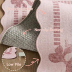 Latte&Fog Washable Pink Rug for Living Room, 6x9 Scalloped Bow Area Rugs for - Image 9