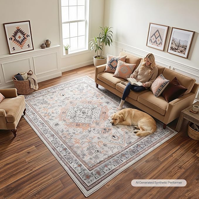 HOOBRO Washable Rug 6 x 9 Area Rugs - Image 2