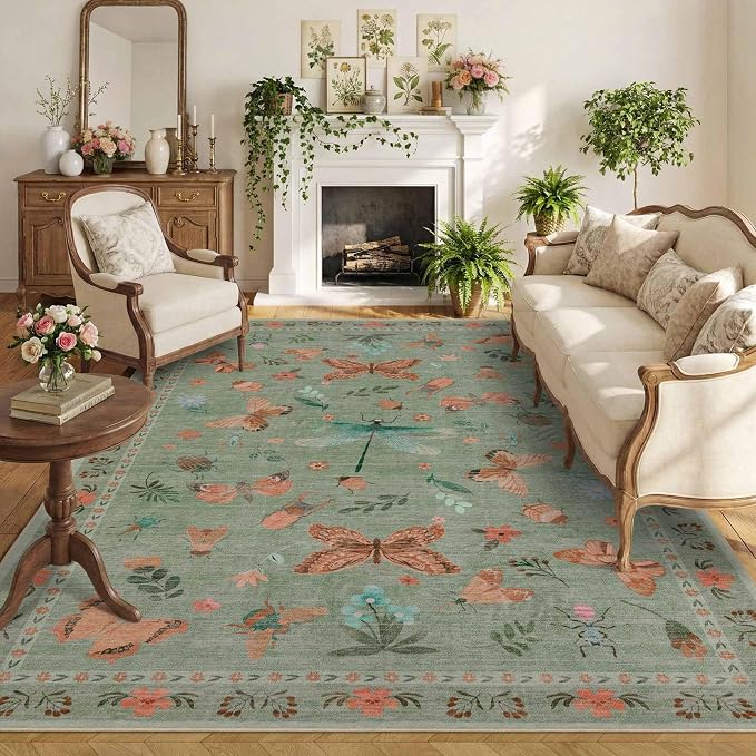 Rugxara Floral Rug for Living Room Bedroom by Rugxara