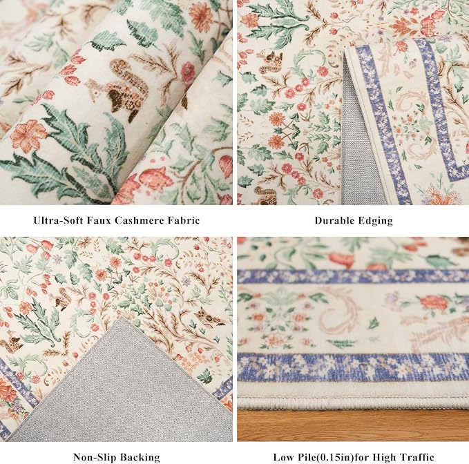 Botanical Beige 3x5 Area Rug - Image 4
