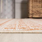 JONATHAN Y Moroccan Geometric Indoor Outdoor Runner Rug 2X8 Cream/Orange - Image 4
