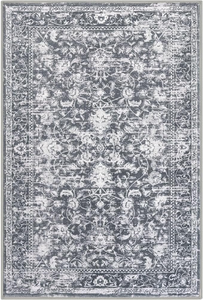 KILOCOCO Area Rug 8x10 Living Room Rug Washable Printed Vintage Floral Non Slip - Image 9