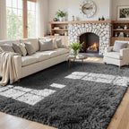 5x8 Area Rugs for Living Room: Soft Fluffy Shag Grey Rugs for Bedroom, Non Slip by CarpetAddColortoYourLife