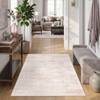 Latte&Fog Pink 4x6 Area Rug for Entryway, Vintage Washable Cute Small Rugs for - Image 4