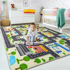 Car Rug Play Mat for Kids Toy Cars, City Road Traffic Playmat for Kid Bedroom - Image 5