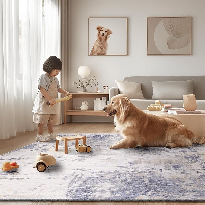 RELEANY Washable Area Rugs 8'x10' Non-Slip Modern Abstract Soft - Image 6
