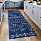 SERISSA 2x5 Kitchen Runner Rug, Washable Non-Slip Blue and White Boho Rug by SERISSAHomeDecorCollection