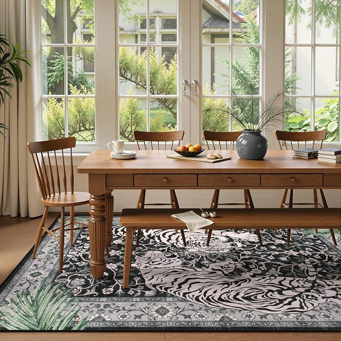 Moynesa Tiger 5x7 Area Rugs, Boho Washable Rugs - Image 8