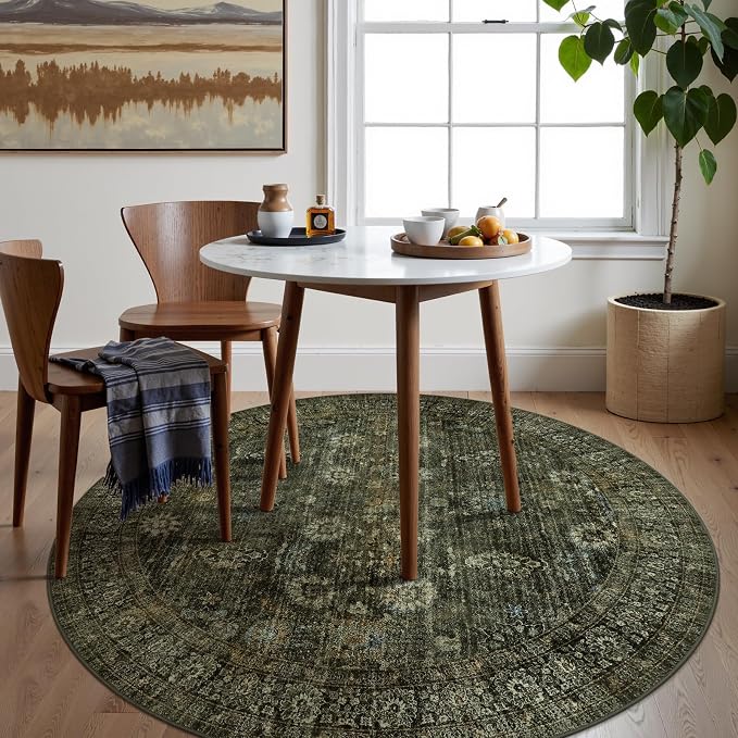 Moynesa Ultra-Thin Washable 5ft Round Rug - Image 2