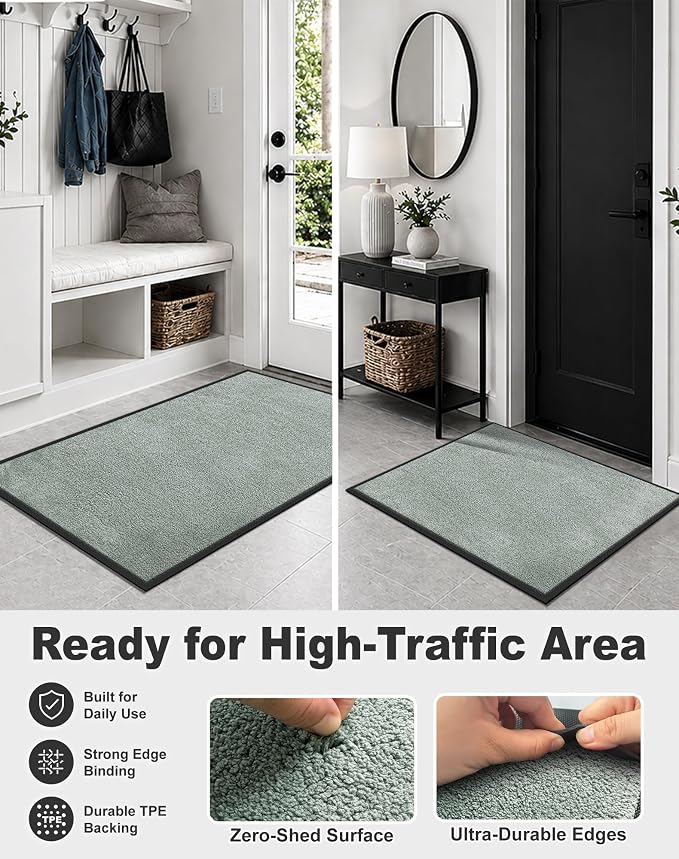 Mibao Front Door Mat Indoor Entrance, 29.5" x 17", Dirt Trapper Welcome Mat - Image 6