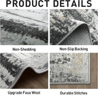 9x12 Area Rugs Washable Rug: Modern Abstract Living Room Rug Soft Anti-Skid - Image 5