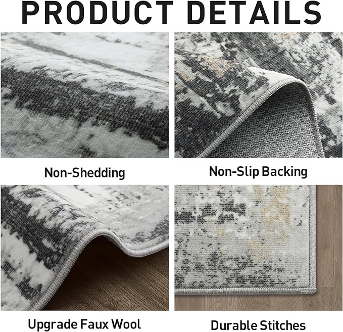 5x7 Area Rugs Washable Rug: Modern Abstract Living Room Rug Soft Anti-Skid Thin - Image 5