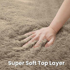 Gray Camel Round Fluffy Rug 6ft, Soft Bedroom Circle Rugs Mats - Image 6