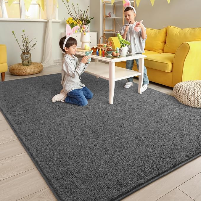 Pettop 6x9 ft Dark Grey Area Rugs - Image 5