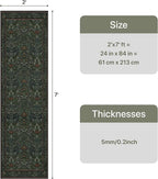 GENIMO Washable Floral Runner Rug 2x7, Non-Slip Long Hallway Carpet - Image 8