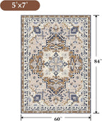 Rugflix 5x7 Area Rug for Living Room, Machine Washable Area Rugs - Image 2