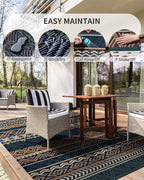 MontVoo Outdoor Rug Carpet Waterproof-Patio Rug Mat 5x8 Reversible RV Outdoor - Image 3