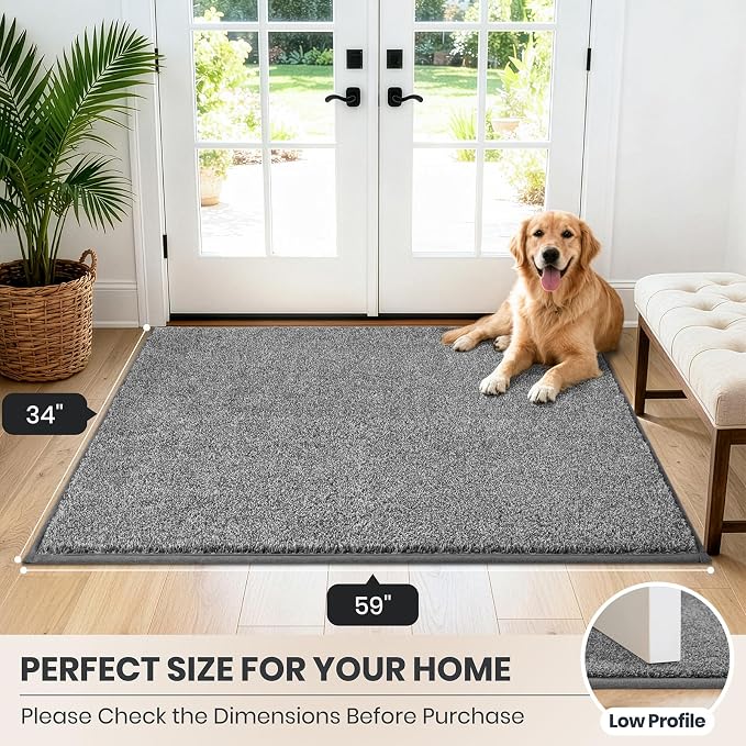PURRUGS Dirt Trapping Door Mat 34" x 59", Non-Slip Machine Washable Entryway Rug - Image 8
