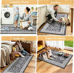 HEBE Boho Kitchen Rugs Sets of 2, Non Slip Washable Kitchen Mats - Image 6