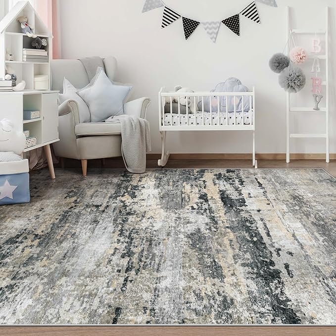 pmtsns Area Rugs 6x9 for Living Room: Washable Rug Modern Abstract Neutral Soft - Image 6