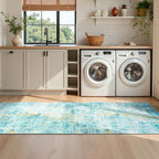 2x6 Teal Blue Rug Runners for Hallways Kitchen Runner Rug Non Slip Washable - Image 5