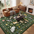 Unirea 9x12 Dark Green Cat Area Rug - Image 8