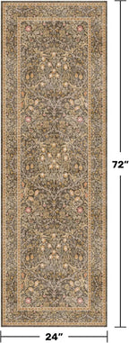 Washable Runner Rug Non Slip 2x6, Laundry Room, Bedroom Bedside, Vintage Floral - Image 2