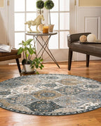 Lahome Moroccan Washable Round Area Rug, Soft Vintage Round Rug 3ft, Distress - Image 5