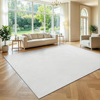 Pauwer 8x10 Washable Area Rugs for Living Room Modern White Solid Color Soft by Pauwer
