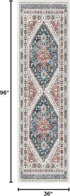 Madane Hallway Runner 3x8, Kitchen Rugs Washable Entryway Rug Vintage Kitchen - Image 2