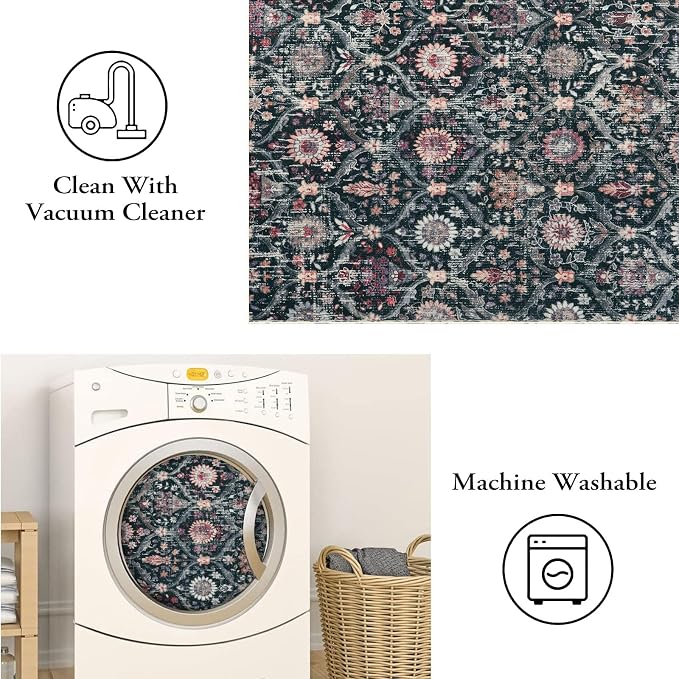 Lahome Moroccan Trellis Washable Runner Rug, 2x6 Kitchen Runners - Image 3
