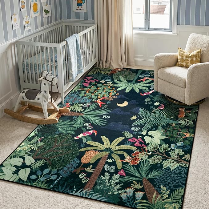 LIVEBOX 6x9 Jungle Dark Rug Dining Room Rugs - Image 2