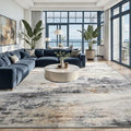 Toneed Abstract Area Rug 6x9 Modern Washable Rug Soft Non Slip Rug Low Pile by Toneed