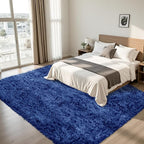 6x9 Area Rug for Living Room:Ultra Soft Fluffy Shag Navy Blue Rugs, Large Fuzzy - Image 4