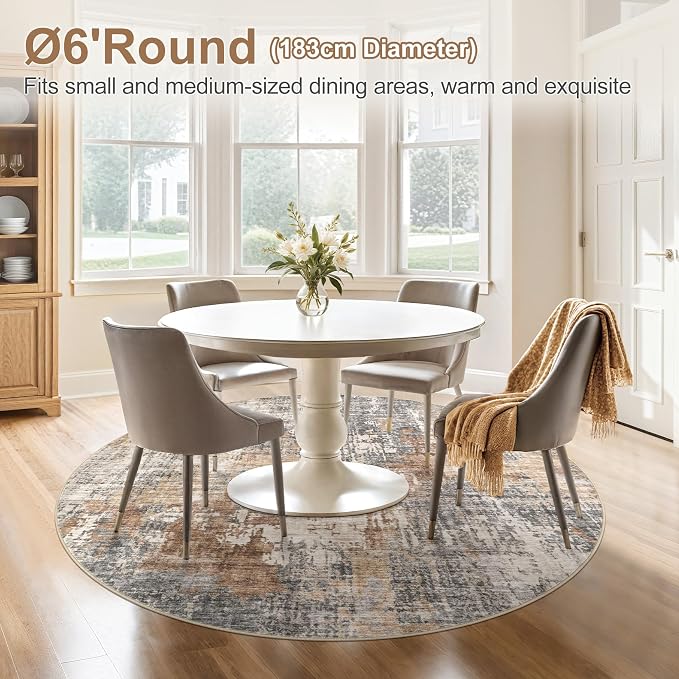 DMOYEST 6ft Round Area Rug Living Room Rugs - Image 4