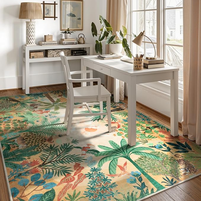 LIVEBOX Washable Jungle Animal Print 6 x 9 Area Rug - Image 3