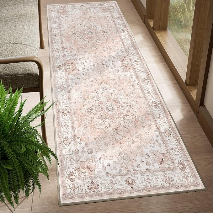 CAPALOCA Machine Washable Rugs Nursery Rug 2x8 Cute Girl Non Slip Low Pile - Image 2