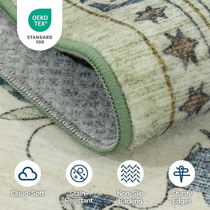 Lessymo Washable Area Rug for Living Room, 8x10 Large Rugs - Image 6