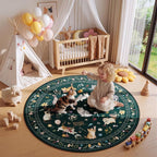 Unirea 4x4 Black Cat Round Area Rugs, Washable Soft Non Slip Circle Rug by UNIREA