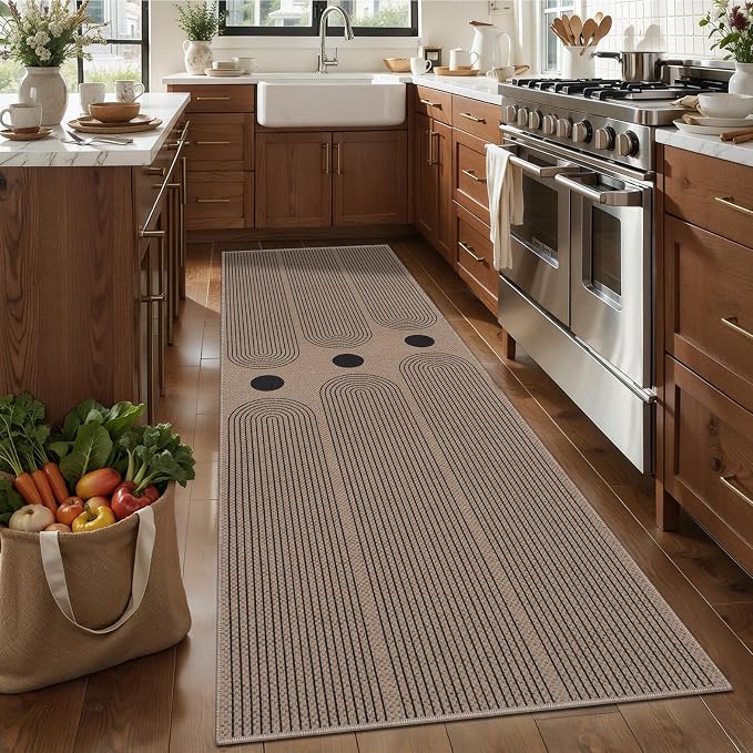 Tangsoo Rainbow Easy Jute 2.6x8 Washable Kitchen Runner Rug - Image 2