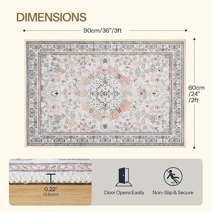 HOOBRO 2 x 3 Area Rugs Washable, Small Rugs - Image 2