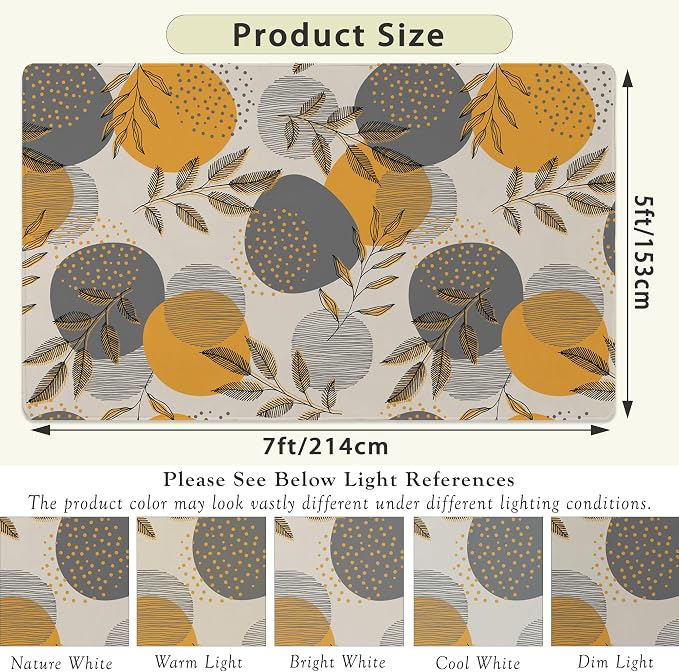 SPUNKER Bohemain Leaves Area Rug 5x7 Rugs - Image 2