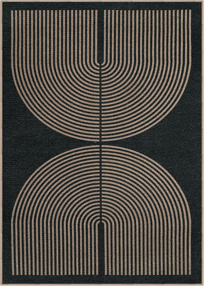 Lahome Modern Rainbow Easy Jute Carpet, Washable 5x7 Area Rugs - Image 8