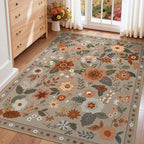 RELEANY Floral 4x6 Area Rugs Washable Print Boho Cute Carpet Non Slip Flower - Image 6