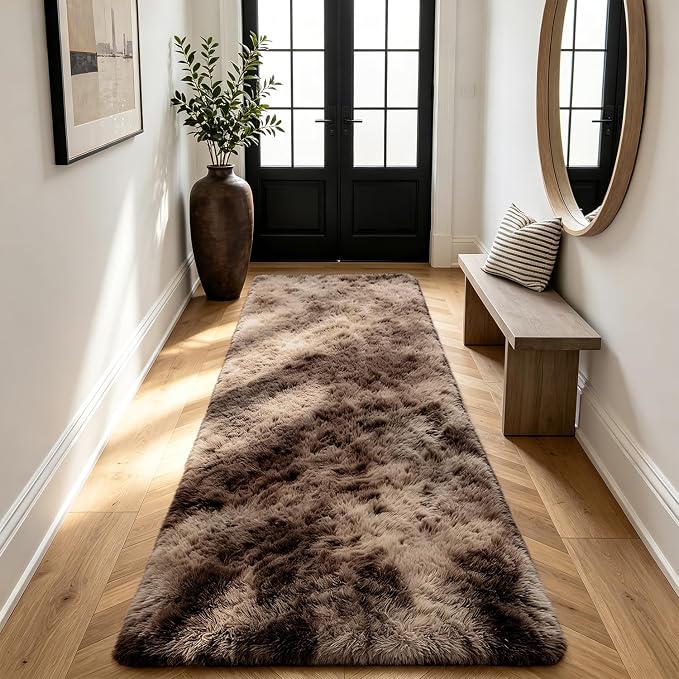 Shag Runner Rug for Bedroom Living Room 3x7 Upgrade Non-Slip Fluffy Soft - Image 6