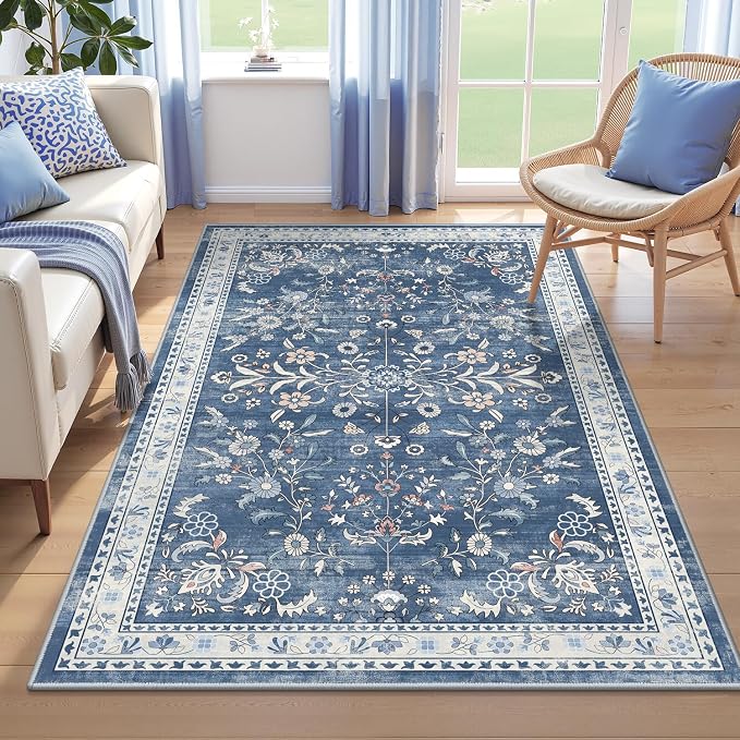 Yamaziot Washable Area Rug 3x5 – Small Non Slip Boho Area Rug by Yamaziot