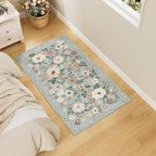 DUKINO 2x4 Rug for Entryway, Washable Kitchen Floral Runner Rug - Image 3