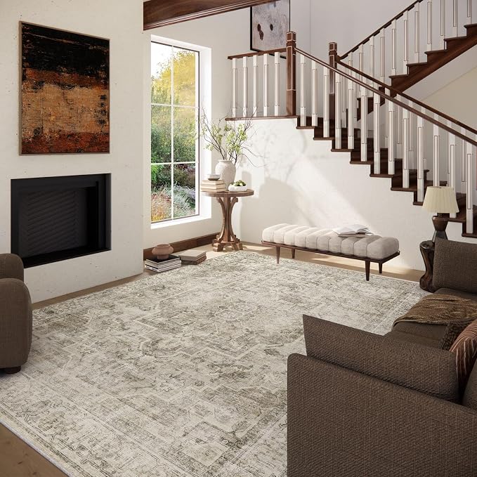 10x12 Area Rugs for Living Room: Bedroom Rug Boho Vintage Rugs Stain Resistant - Image 2