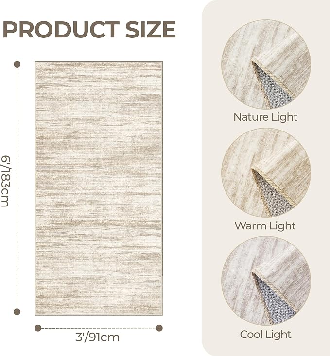 3x6 Runner Rug Non Slip, Thin Entryway Washable Rug - Image 2
